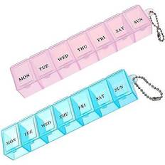 Lanzn Portable Pill Box Organizer 2 Packs