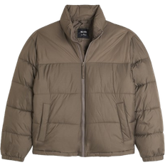 Hollister Boxy Mock Neck Puffer Jacket - Brown