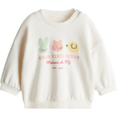 Babys Kinderbekleidung H&M Printed Sweatshirt - Crema/Good Vibes Squad (1265611003)