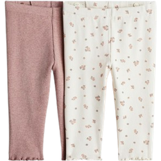 H&M Gerippte Leggings aus Baumwolle Rosa - Rosa