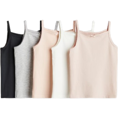 H&M Girl's Jersey Vest Tops - Pink/White/Grey (0750623011)