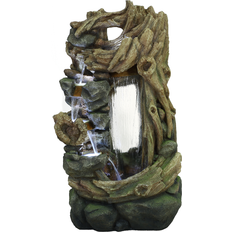 Ubbink Fontaine De Jardin Sartene Vieux Troncs D'arbre Avec Cascade Et Éclairage Led