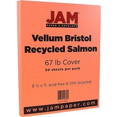 Jam Paper Vellum Bristol Salmon Pink US Letter 50 sheets