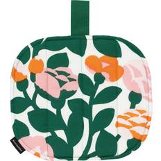 Polyester Pot Holders Marimekko Pieni Green Potholder in 163 Pot Holder Green, White, Orange, Pink