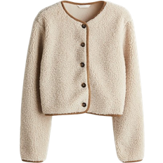 XXS Cardigans H&M Teddy Fleece Cardigan - Light Beige