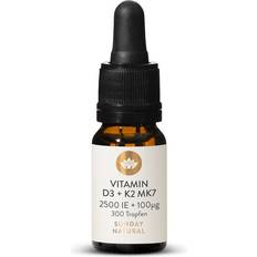 Sunday Natural Vitamin D3 + K2 MK7 all-trans 2,500IE + 100 µg