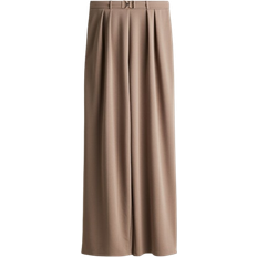 Braun Hosen & Shorts H&M Elegant With Decorative Bridle Trousers - Beige