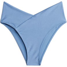 Polyester Bikinihosen H&M High Waist Cheeky Bikini Bottoms - Blue