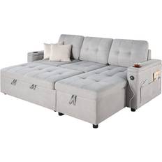 Wade Logan Brodrick Light Gray Sofa 84" 3 Seater