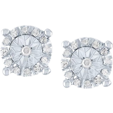 Macy's Silver Earrings Macy's Halo Stud Earrings - Silver/Diamonds