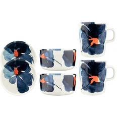 Orange Services Marimekko Frühstücks-Set 6 Teile White-Dark Blue-Orange Service