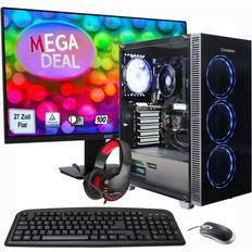 32 Desktop Computers Hyrican MegaDeal Gaming PC Draco XD SET2481 7373 MSI PRO MP273ADE Maus Tastatur & Headset AMD Ryzen 5 5500 32GB SSD GeForce RTX 4060