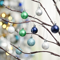 Valery Madelyn Baubles 49 Pieces 3cm Blue and Green Christmas Tree Ornament