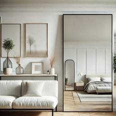 Full length floor mirror Jobu Full Length Leaner Black Metal Rectangle 180 cm x 90 cm Floor Mirror