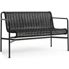 Hay Palissade Cord Dining Bench W Armrest Anthracite Havebænk