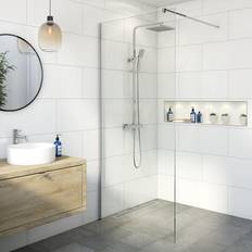 Showers Diamond Wet Room Shower Screen 1000mm 8mm Chrome