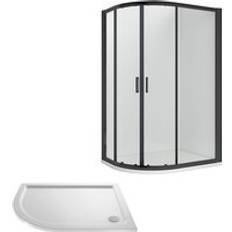Shower Cabin Balterley Ruwa Shower Enclosure Bundle 1000mm x 800mm Black/White