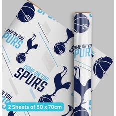Blue Gift Wrapping Papers Tottenham Hotspur Birthday Wrapping Paper Tottenham Hotpsur 2 Sheets 2 Tags