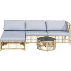 OutSunny Rattan Gartenmöbel-Set 5-tlg Balkonmöbel Set Sitzgarnitur mit Kissen B/H/L Essgruppe