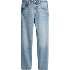 Housut & Shortsit H&M Slim Straight High Ankle Jeans - Light Denim Blue