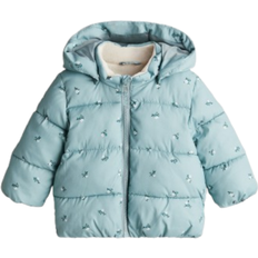 H&M Baby Water-Repellent Puffer Jacket - Light Misty Green/Floral (1232175003)