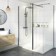 Showers Diamond Walk In Shower Screens 1400 x 700 mm Non Slip Tray