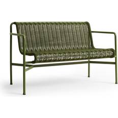 Hay Palissade Cord Dining Bench w Armlæn Olive Havebænk
