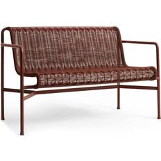 Hay Palissade Cord Dining Bench 128 cm Iron Red Havebænk
