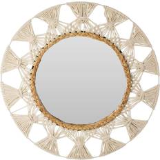 Home Styling Collection Spektakulært i Flettet Bomuld 55 cm Diameter Vægspejl