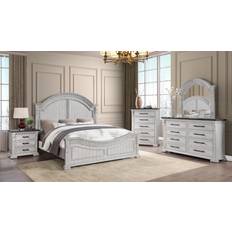 Double Beds - Queen Bed Packages Galaxy Faith Antique White Queen Bedroom Set