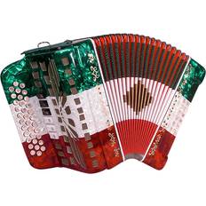 Accordions SofiaMari Smtt-3412 2-Tone Accordion Red White Green Sol/Mi