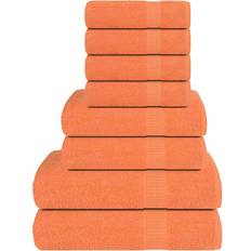 Toallas rebaja vidaXL Juego de Toallas 8 Piezas 100% Algodón Naranja 360 gsm Toalla Naranja