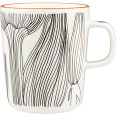 Marimekko Køkkentilbehør Marimekko Kukat Puhkeavat Krus 25 cl White-Black-Orange Krus