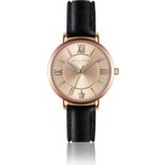 Leather Watch Woman Amelia Parker Petite Rose Black 32 mm