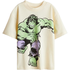 Jersey T-skjorter H&M Gutt T-shirt Med Trykk - Lys Gul/Hulken (1117472080)