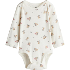 Bodyt H&M Envelope Neck Bodysuit - Cream/Floral (1259195003)