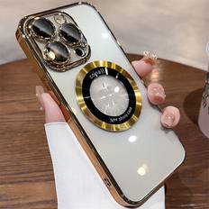Vehhe (Gold, For iPhone 15 Pro) Case For Apple iPhone 16 Pro Max 15 14 13 12 Shockproof Magnetic Silicone Cover