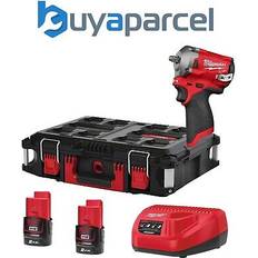 Milwaukee M12FIW38 Fuel 12V 3/8 Compact Impact Wrench X2 2Ah C12C Packout Case