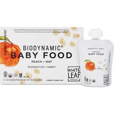 White Leaf Provisions Baby Food Organic Puree 6+ Months Peach Oat 6 Pouches