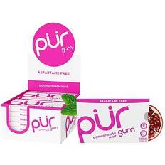 Gluten Free Chewing Gums Pür Pur Gum Aspartame Free Pomegranate Mint 12 Tray