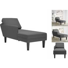 vidaXL Chaiselongue Mit Kissen Dunkelgrau Cordstoff Sofa