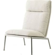 Beige Lænestole &Tradition Muno Ln16 Loungestol Høj Ryg Dark Chrome Cifrado 0221 Lænestol