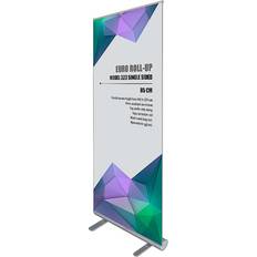 Silver Broschyrställ Euro Euro Roll-up Enkelsidig Kassett 85x220 cm Silver