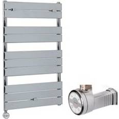 Heated Towel Rails Milano Lustro Electric Modern Chrome Flat Panel Heated Towel Rail Radiator 1000mm x 600mm