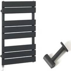 Heated Towel Rails Milano Lustro Electric Modern Anthracite Flat Panel Heated Towel Rail Radiator 825mm x 450mm