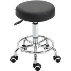 Vinsetto Wheeled Salan Black Seating Stool 64cm