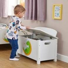 Storage Boxes Liberty House Toys Kid's Wooden Dinosaur Toy Box White