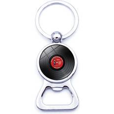 Dinamr Minimalist Vinyl Record Phonograph Bottle Opener Keychain - Creative Metal