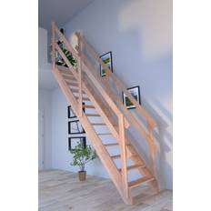 Winkeltreppen Holztreppe Rhodos In Gerader Ausführung Buche Holzgeländer