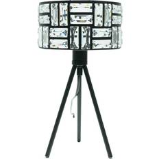 Acrylic Table Lamps ValueLights Elise Matte Black Table Lamp